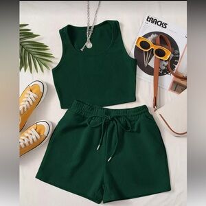 Forest Green Women's Tank and Short Set